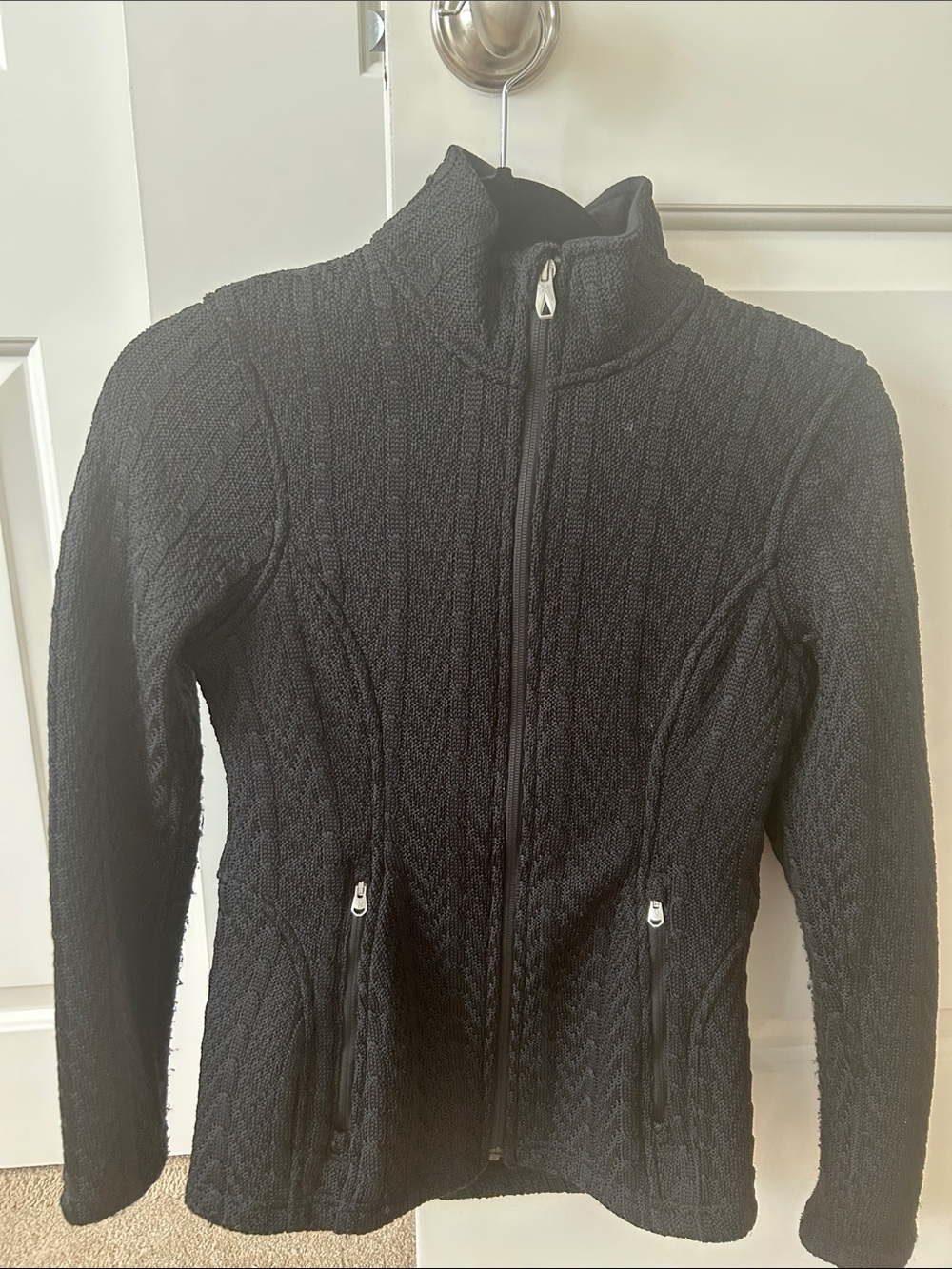 Spyder Black Textured Zip-Up Jacket - Women's